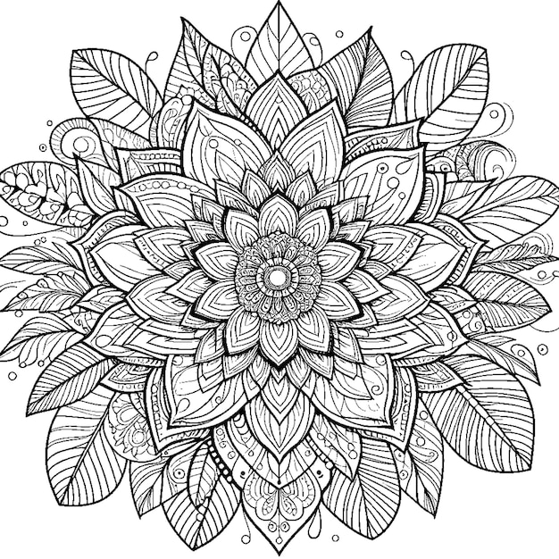 floral mandala coloring page