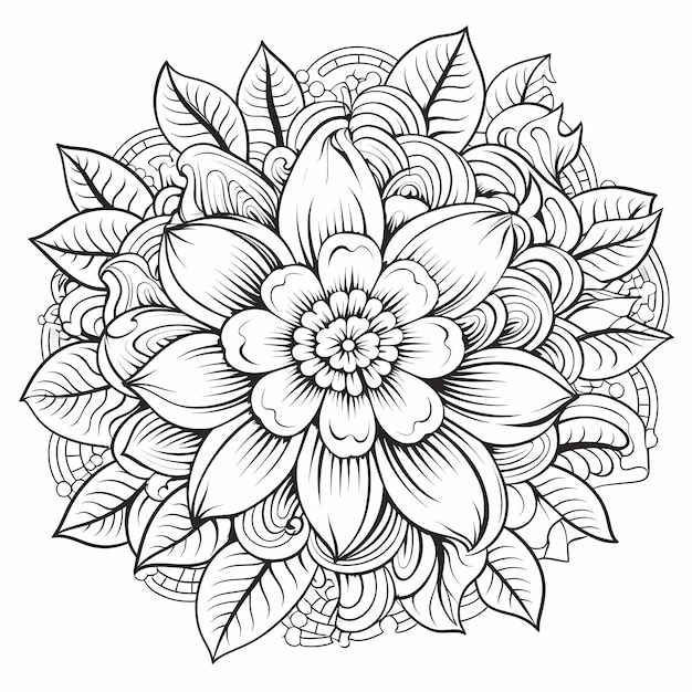 Floral Mandala Serenity Intricate Flower Mandalas for Coloring with Clean Lines