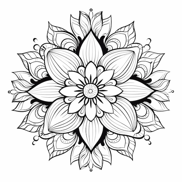 Floral Mandala Serenity Intricate Flower Mandalas for Coloring with Clean Lines