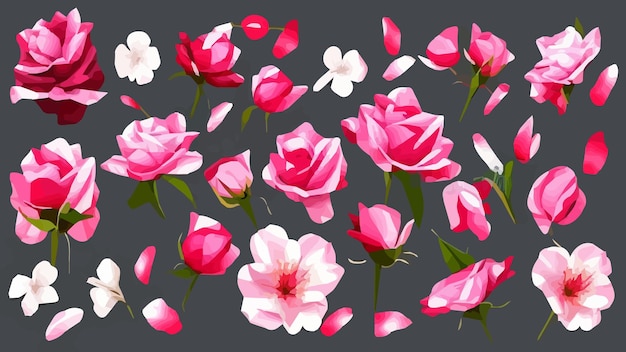 Цветочный микс венки векторный дизайн Розовая гортензия роза протея белый бордовый Стильные горизонтальные цветочные баннеры