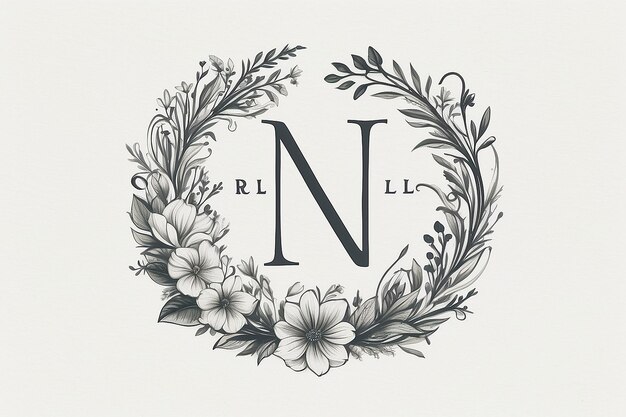 Photo floral monogram logo