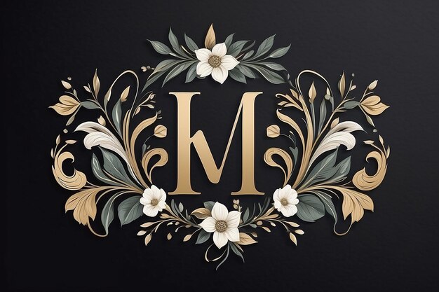 Photo floral monogram logo