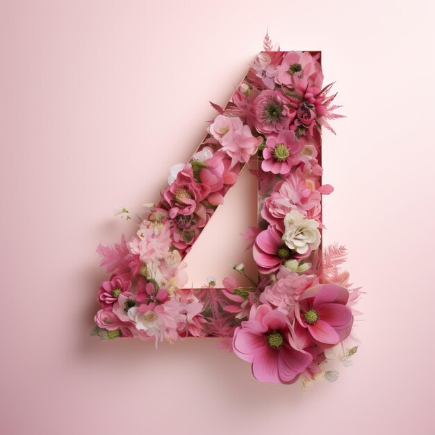 Цветочная номер четыре Розовая концепция празднования