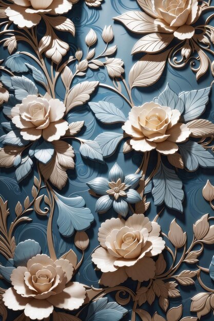 Floral Opulence A Luxury Seamless Pattern of Elegance and Delicacy