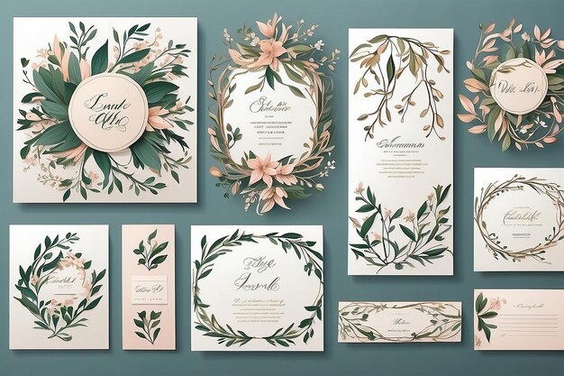 Floral ornament invitation card