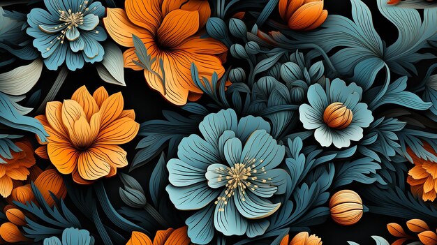 Floral Ornament Pattern Design for Elegant Backgrounds and Textures