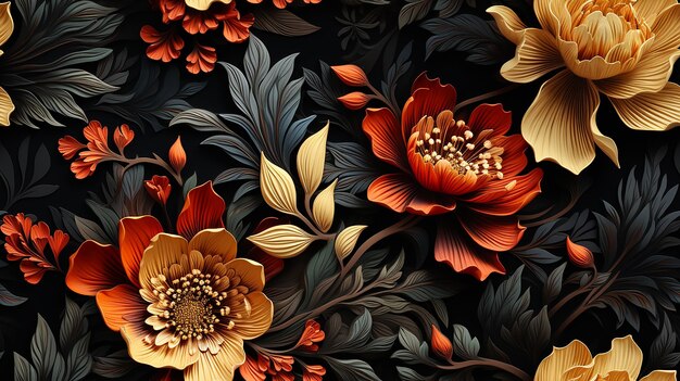 Floral Ornament Pattern Design for Elegant Backgrounds and Textures