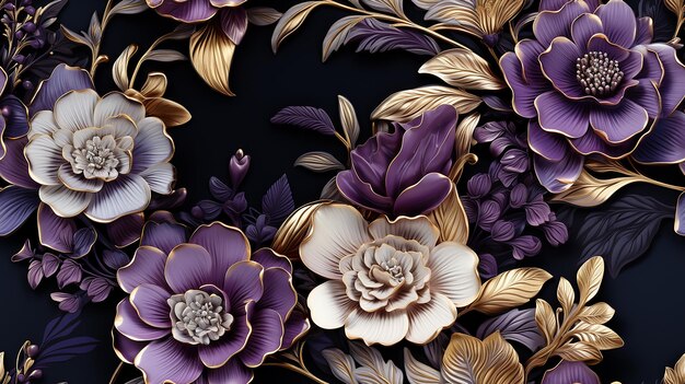 Floral ornament pattern design for elegant backgrounds and textures