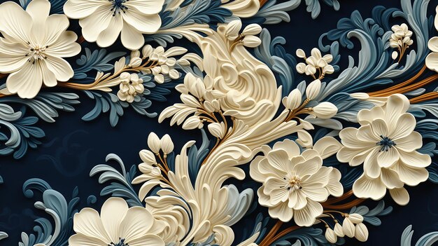 Floral Ornament Pattern Design for Elegant Backgrounds and Textures