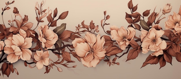 Floral ornament seamlessly displayed on background