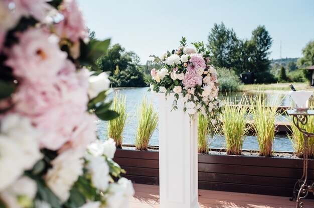 Floral ornaments on a base