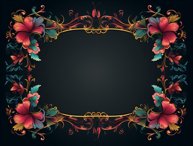 Photo floral ornaments decorate the empty background