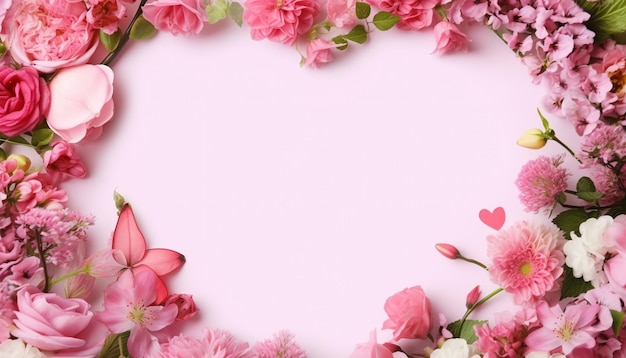 Floral ornate background forming love