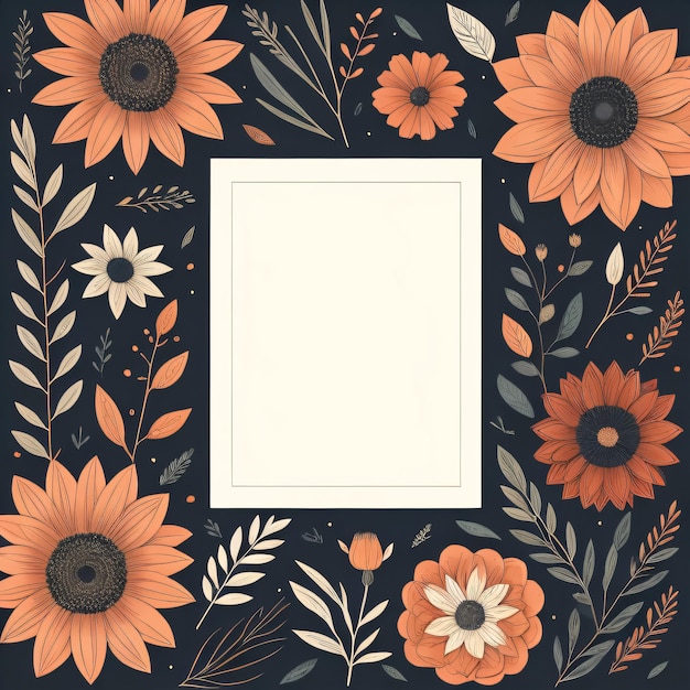 Floral paper cut template for card