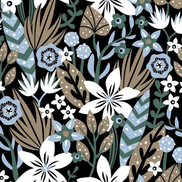 Photo floral pattern blossom fabric textile design flower illustration