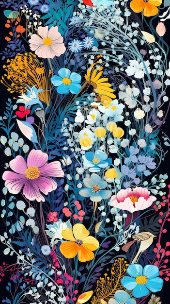 floral pattern butterflies flowers wildflowers enchanted dreams splashes color princess hummel