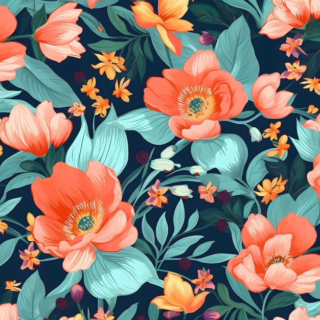 Photo floral pattern design flower textile print digital design