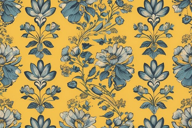 Floral pattern design on yellow background