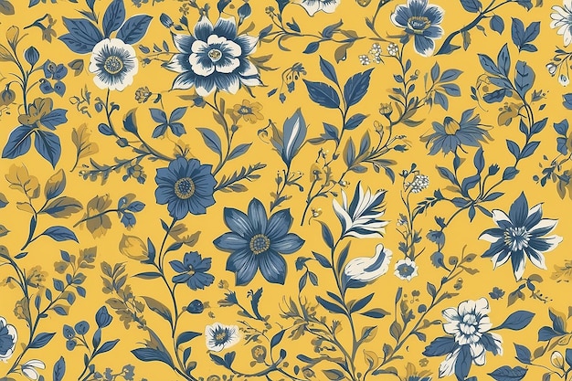 Floral pattern design on yellow background