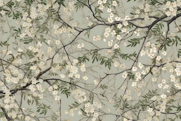 Floral pattern on a gray background Seamless texture