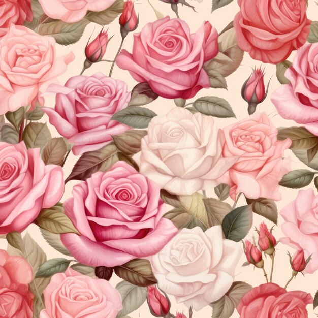 Photo floral pattern made of roses