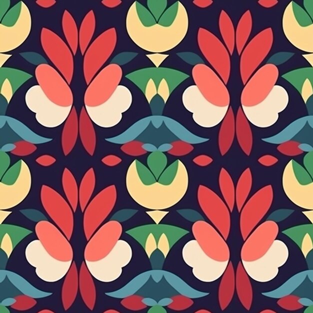 Photo floral pattern tile flower seamless pattern