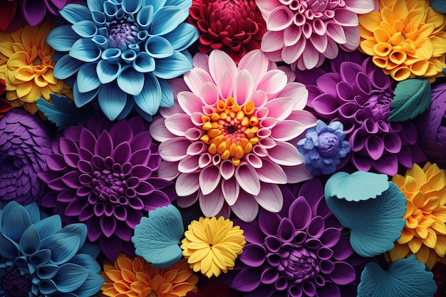 Floral pattern in vibrant colors