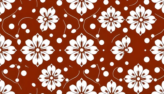 floral pattern white flowers brown background elegant design symmetrical shapes petal shapes c