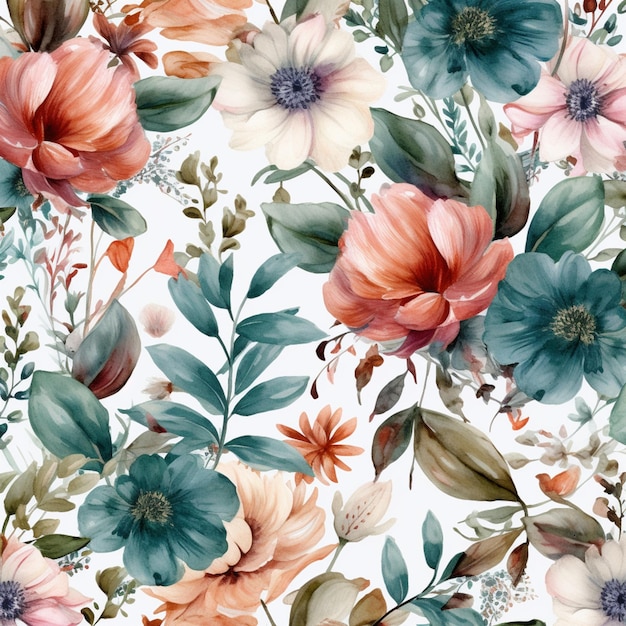 A floral pattern with a bouquet of flowers.