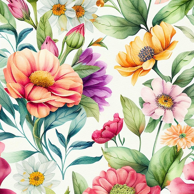 A floral pattern with a colorful flower on it.