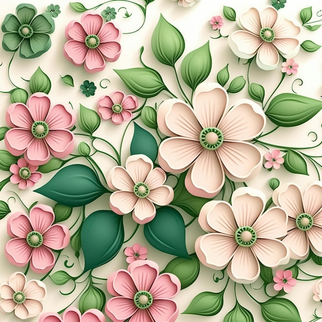 Floral pattern with colorful wild flowers