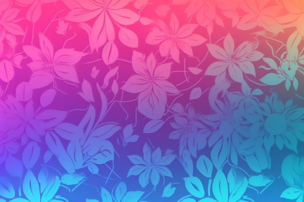 Floral pattern with decorative flowers and plants