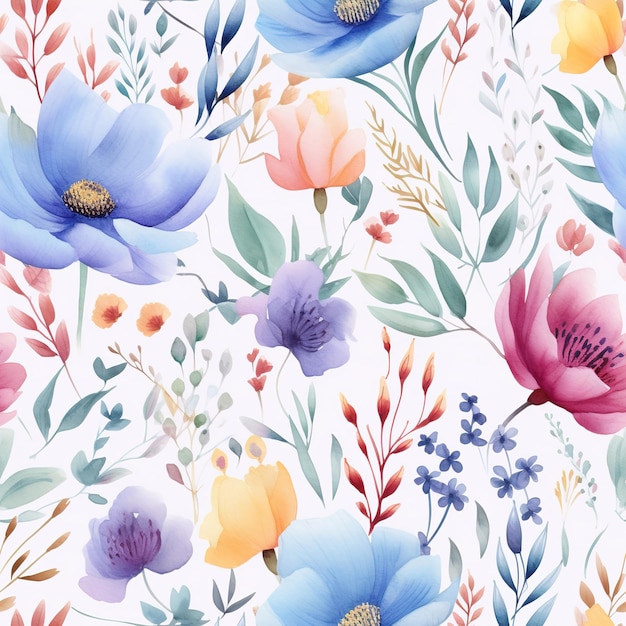 a floral pattern with different flowers