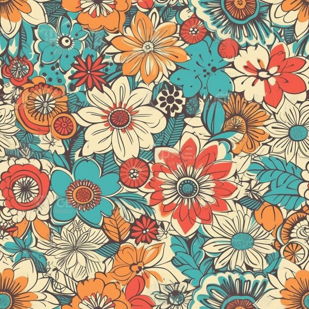 A floral pattern with flowers.