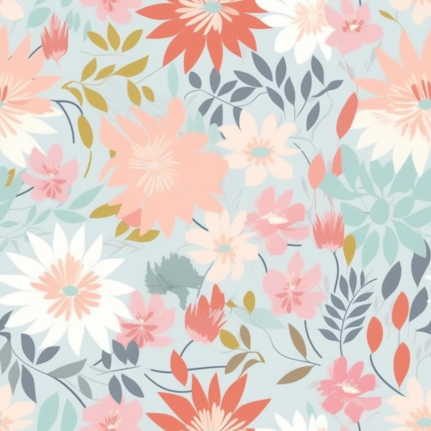 A floral pattern with flowers.