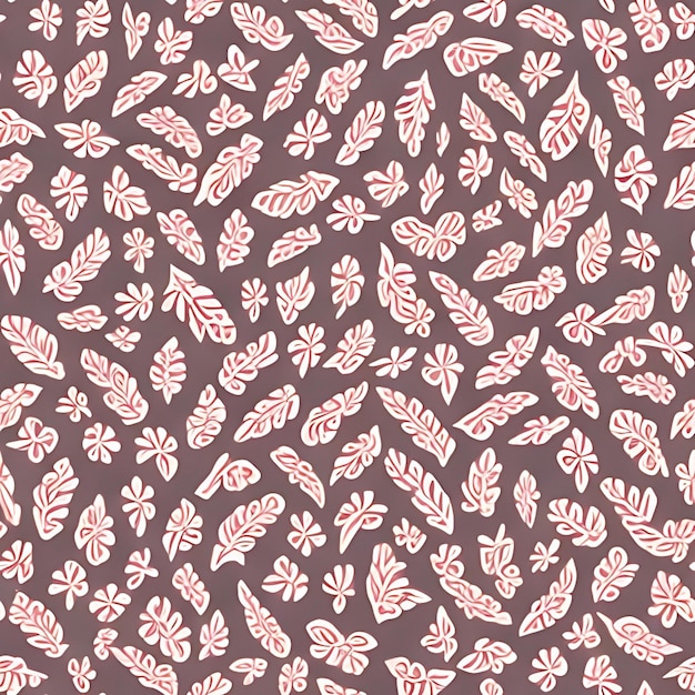 A floral pattern with leaves and flowers generative ai