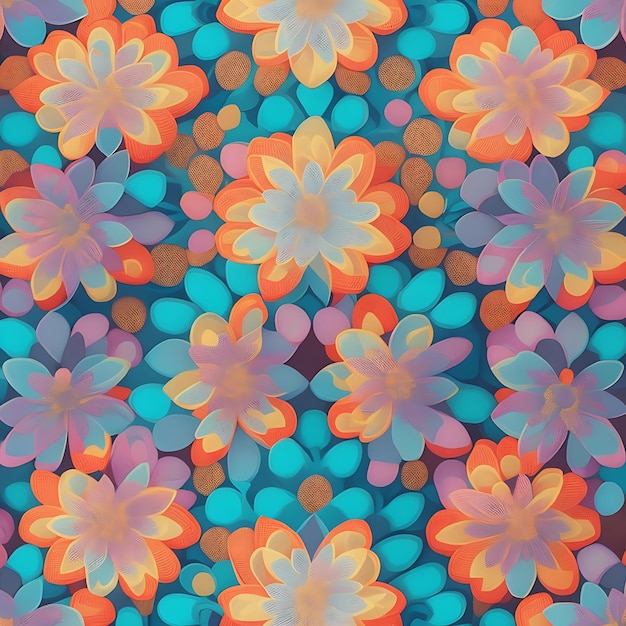 A floral pattern with leaves and flowers with generative ai