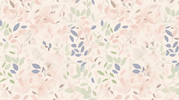 Photo a floral pattern with leaves and flowers.