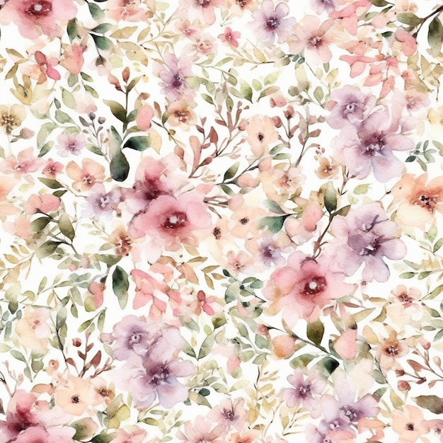 A floral pattern with pink flowers.