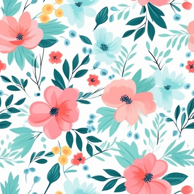 A floral pattern with pink generative ai