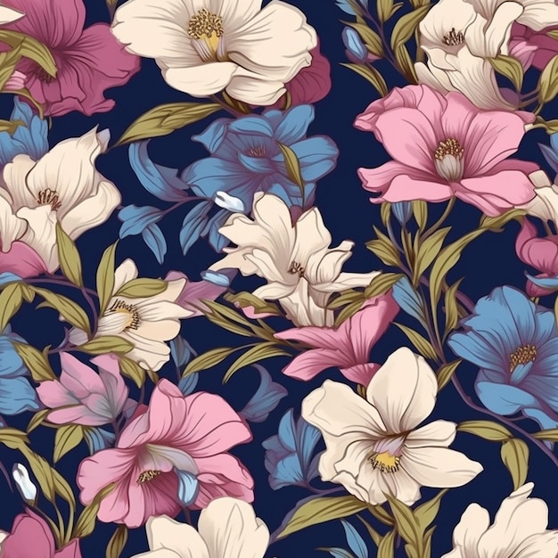 a floral pattern with pink generative ai