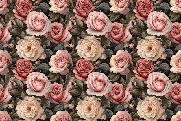 A floral pattern with pink and white flowers.