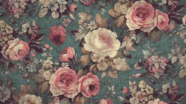 Floral Pattern With Vintage Italian Style