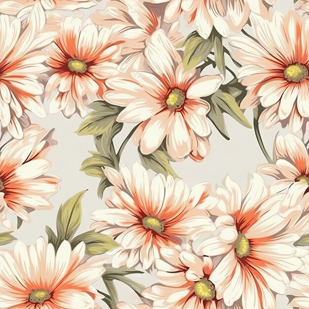 A floral pattern with white flowers on a light background