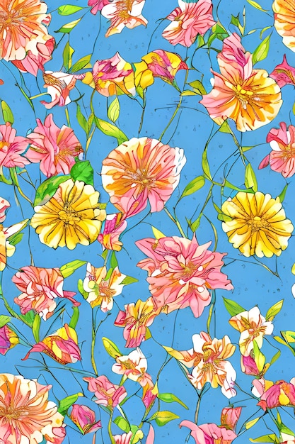 Photo floral patterns colorful background