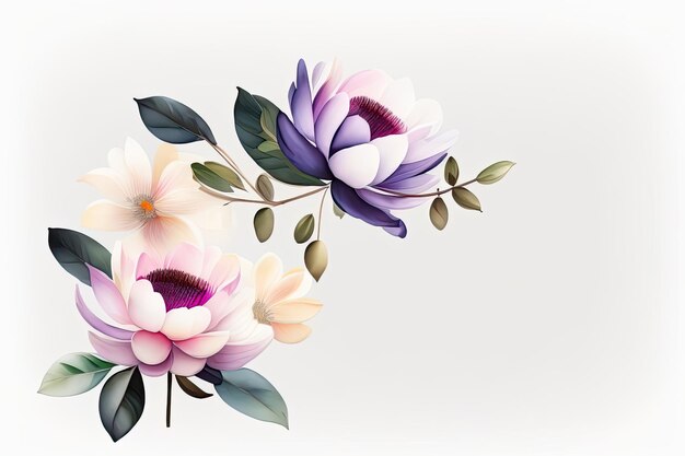 Floral or plant wallpaper or background ai generated