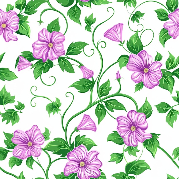 Floral purple and green