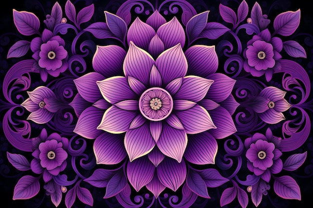 Floral purple mandala background