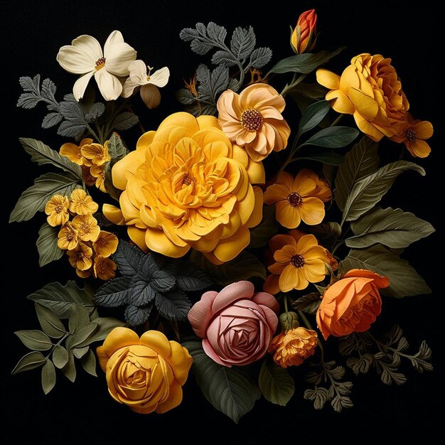 Photo floral radiance in marigold shades