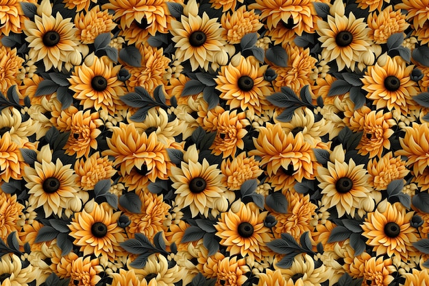 Photo floral radiance seamless sunflower patterns for bright interiors